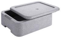 Menübox EPS für 1 Menü Thermobox für Menüschalen aus grauem EPS, Außenmaß 30 x