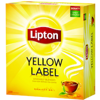 Herbata LIPTON Yellow Label, 100 torebek, z zawieszką