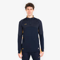 Adult 1/2 Zip Clr - Navy & Orange - XS