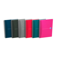 Oxford Office Essentials A5 Softcover doppelspiralgebundenes Spiralbuch, 5 mm kariert, 90 Blatt, sortierte Farben, SCRIBZEE® kompatibel