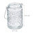 Relaxdays Windlicht, 12er Set, Glas mit Henkel, innen & außen, 10,5 x 7 cm, Hochzeit Teelichthalter, transparent/silber