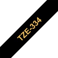 BROTHER szalag TZe-334, Fekete alapon Arany, Laminált, 12mm 0.47", 8 méter