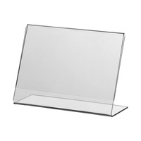 Tischaufsteller / Menükartenhalter / L-Ständer „Klassik” aus Acrylglas | 2 mm DIN A6 fekvő formátum