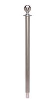 Elegance Ball Top Rope Barrier Post - Removable Base - Polished Stainless Steel