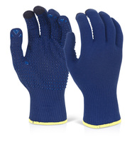 TOUCH SCREEN KNITTED GLOVE BLUE LGE