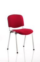 ISO Stacking Chair Wine Fabric Chrome Frame BR000299