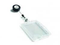 Durable Duo Security Pass Holder with Badge Reel Transparent (Pack of 10)