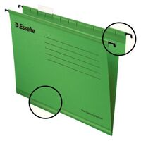 Esselte Classic A4 Suspension File Board 15mm V Base Green (Pack 25)