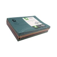 Q-Connect Square Cut Folder Mediumweight 250gsm Foolscap Assorted (Pack of 100)