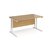 Maestro 25 straight desk 1400mm x 800mm - white cantilever leg frame and oak top