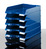 Briefablage VIVA, DIN A4/C4, stapelbar, mit Clip, hochglänzend, blau