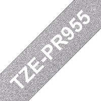 Tze-Pr955 Label-Making Tape , White On Silver ,