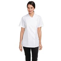 Bragard Julia Women's Jacket in White Polyester & Cotton - Short Sleeve - XL