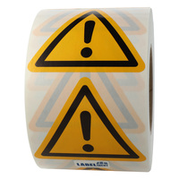 Warnschild, 100 mm, Achtung, W001, ASR A1.3, DIN EN ISO 7010, Polyethylen, 1.000 Warnaufkleber