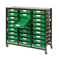 Premium mobile tray storage racks - A4 size trays 9 shallow traysper column in 2 or 3 cloumn units