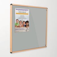 Shield® light oak effect tamperproof slimline lockable office noticeboards