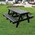 Recycled plastic outdoor picnic tables, 1.8m wide black