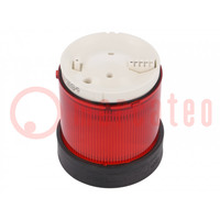 Señalizador: luminosa; LED; rojo; 24VDC; 24VAC; IP65; Ø70mm