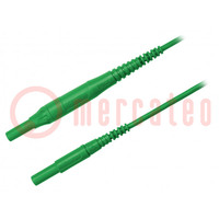 Test lead; 8A; banana plug 4mm,both sides; Len: 1m; green