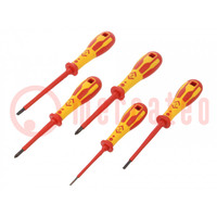 Kit: screwdrivers; insulated; 1kVAC; Pozidriv®,slot; 5pcs.