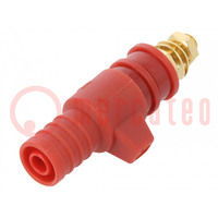 Laboratory clamp; red; 32A; screw; 53mm; Thread: M5; brass