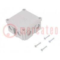 Enclosure: junction box; X: 91mm; Y: 91mm; Z: 51mm; duroplast; IP54