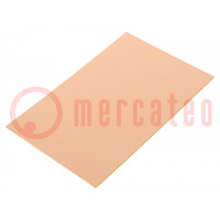 Laminate; hard paper; 1.6mm; L: 100mm; W: 160mm; Coating: copper