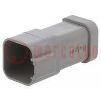 Connector: wire-wire; PX0; male; plug; for cable; PIN: 6; grey; IP68