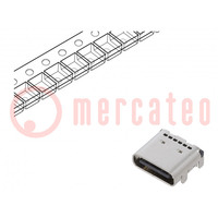 Gniazdo; USB C; na PCB; SMT; PIN: 24; kątowe 90°; USB 3.1