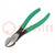 Pliers; side,cutting; handles with plastic grips; 180mm