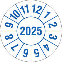 Prüfplakette, Jahresplakette mit 4-stelliger Jahreszahl, für Labore, 2,0 cm Version: 25 - Prüfplakette 2025