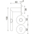 Skizze zu SOLIDO Drückergarnitur DOVER - auf Flachrosette, rund PZ, Edelstahl matt