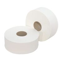 Produktabbildung - Jumbo Toilettenpapier, 2-lagig, weiß, 360 Meter, 9,2 x 25,0 cm, Zellstoff, 6 Rollen