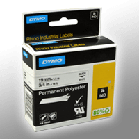 Dymo Originalband 18484 schwarz auf weiß 19mm x 5,5m Polyester permanent