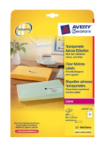Avery L4772-25 etiqueta de impresora Transparente