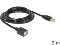 DeLOCK USB2.0-B - USB2.0-B, 2m câble USB USB B Noir