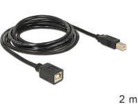 DeLOCK USB2.0-B - USB2.0-B, 2m USB Kabel USB B Schwarz