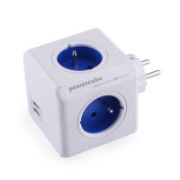 Allocacoc PowerCube Original USB (E) rozgałęziacz 4 x gniazdo sieciowe Niebieski, Biały