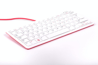Raspberry Pi SC0168 Tastatur USB QWERTZ Deutsch Rot, Weiß