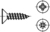 DIN 7982 Senk-Blechschrauben mit Kreuzschlitz H, Form C A2 3,9x13mm HP