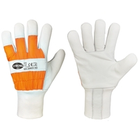 AHORN STRONGHAND® Handschuhe Gr.10,5 Rind - Vollleder, Natur / Orange, CAT 2