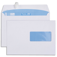 GPV Boîte de 500 enveloppes imprimables vélin Blanc 80g C5 162x229mm auto-adhésives avec fenêtre 45x100mm