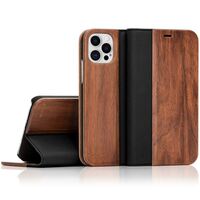 NALIA Wood Cover compatible with iPhone 12 Pro Max Flip Case, Wooden Full Body Mobile Phone Protector, Protective Natural Front & Back Complete Coverage Bumper Premium Shockproo...