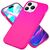 Hülle für iPhone 14 Pro - Bunte Neon Silikon Handyhülle Samtig Weich Rutschfest Pink