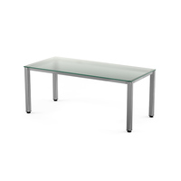 MESA DE OFICINA SERIE EXECUTIVE 180X80 CROMADO/ CRISTAL