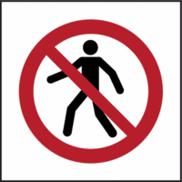 Aufkleber - Für Fußgänger verboten, Rot/Schwarz, 10 x 10 cm, Folie, Weiß