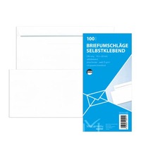 Briefhülle DIN lang ohne Fenster, Selbstklebung, 72g/m², weiß, 100 Stück MAILMEDIA 30002388
