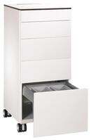 Kühlschrank-Caddy, BxTxH 500x600x1157 mm, Kühlschrank, 3 Schubladen für Besteck