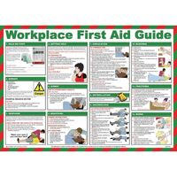 Nisbets First Aid Guide for Workplace Poster - Plastic Coated - 420 x 590 mm