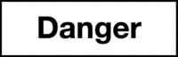 Signalwort - Danger, Schwarz/Weiß, 1.8 x 5.2 cm, Folie, Einzeln, Text